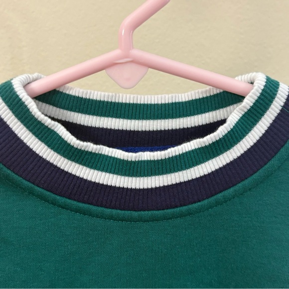 Limited Too Crewneck Sweatshirt Pullover Girls small (7/8) plaid green cl - Picture 3 of 5